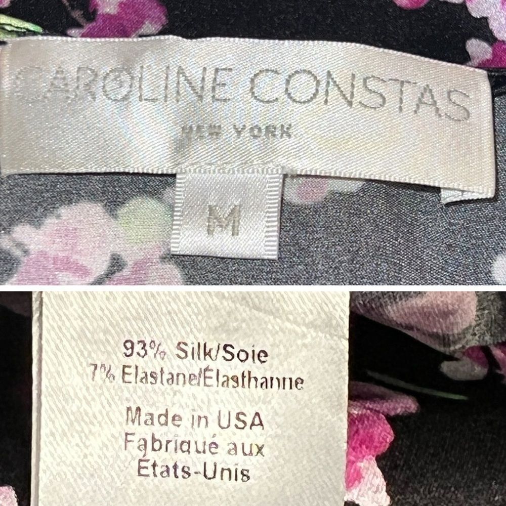 Caroline Constas Asymmetrical Silk Floral Dress Medium - Picture 15 of 16
